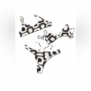 Mello The Label Mosaico‎ 3pc Bikini Set L Black Ivory Resort